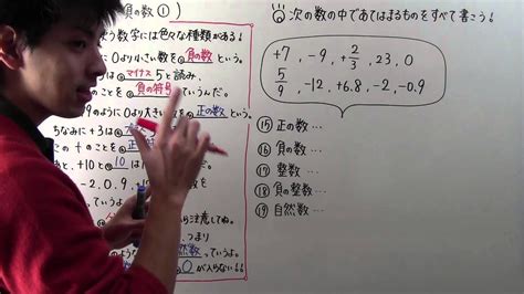 【中1 数学】中1 1 正の数・負の数①（自然数・整数） Youtube