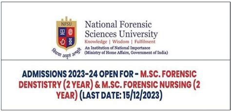 National Forensic Sciences University Gujarat M.Sc. Forensic Dentistry ...