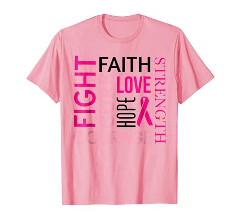 Breast Cancer Fight Tshirt Faith Love Hope Pink Ribbon Tee Ln Lntee