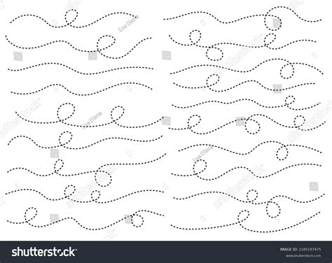 Hand Drawn Dotted Curved Line Shape Stock Vector Royalty Free