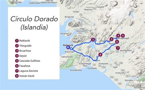 Qué ver en Círculo Dorado de Islandia en 1 día ruta con mapa