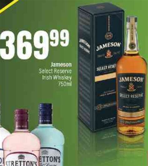 Jameson Select Reserve Irish Whiskey 750ml Offer At Spar Tops