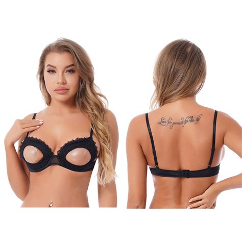 Feeshow Damen Offene Brust Bh Spitze Unterw Sche Dessous Nippelfrei Bra