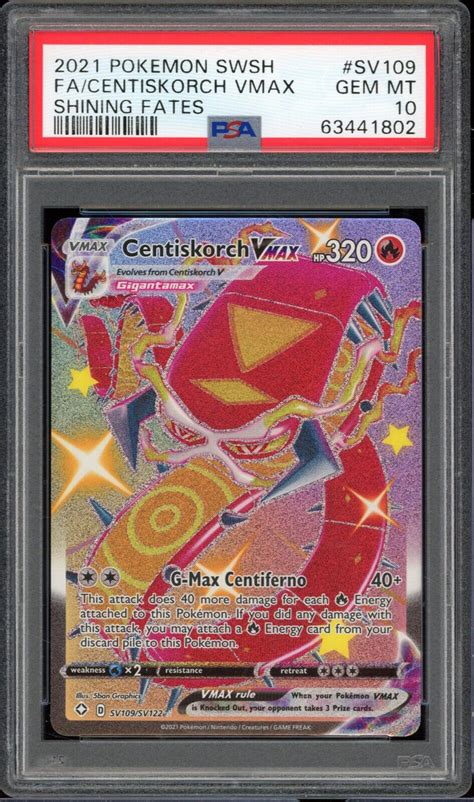 Mavin Pokemon Centiskorch Vmax Shining Fates Full Art Sv Psa