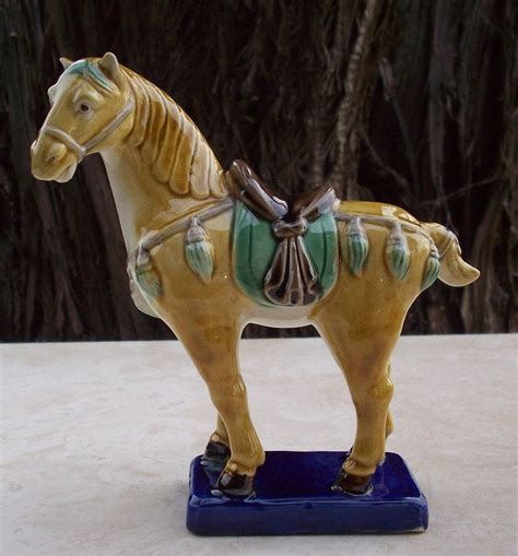 Vintage Ceramic Asian Horse Figurine China Pottery Horse