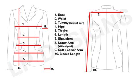 Sizing Measuring Charts Lp Designs Australia