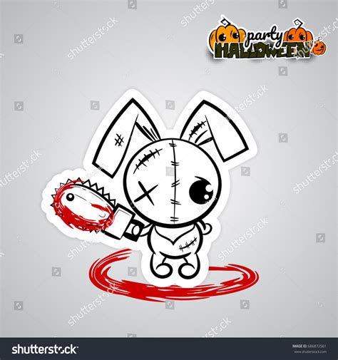 Halloween Evil Bunny Rabbit Cartoon Funny Stock Vector Royalty Free 686872561 Shutterstock