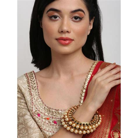 Ruby Raang Studio Set Of Gold Plated Multicoloured Faux Kundan