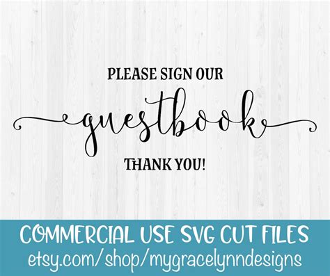 Please Sign Our Guestbook Wedding Sign Svg Cut File Etsy