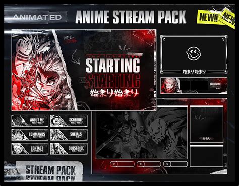 Pack Anime Stream Personnalisable Maintenant Anim Dark Etsy France