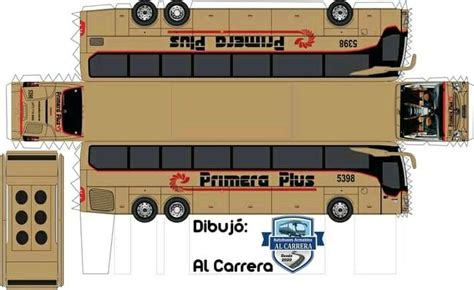 El nuevo bus de primera plus Coche de cartón Autobuses urbanos