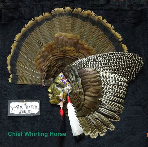 War Bird Indian Face Turkey Wing Mount OUTLAW SKULLS