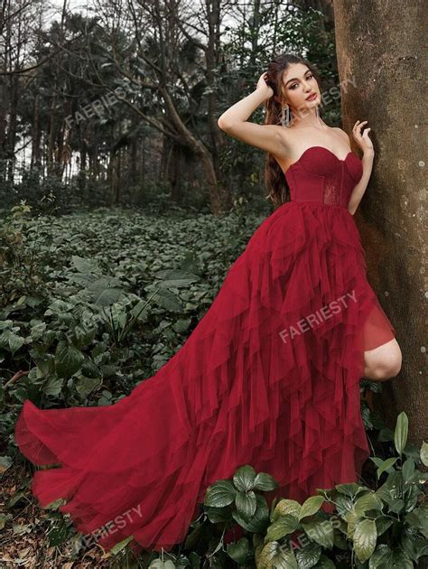 Faeriesty Vestido Formal De Tubo Con Dobladillo De Malla Superpuesto Y