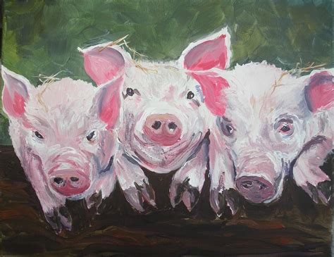 Three Little Pigs Painting By Lee Stockwell Fine Art America