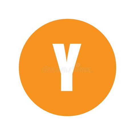 Letter Y Logo Symbol in Orange Circle. Stock Vector - Illustration of background, color: 211787936