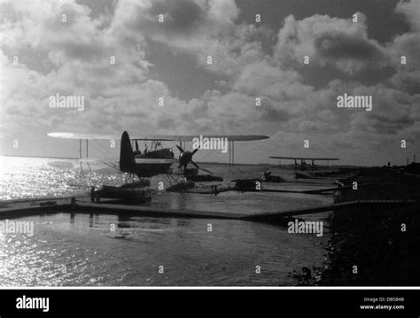 German Seaplanes Heinkel He 59 In A Dutch Sea Airport Hi Res Stock