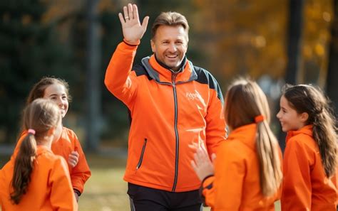 Premium Ai Image Sport Coach Young Team