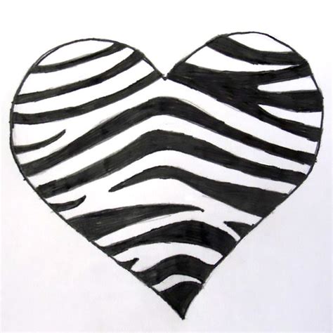 Zebra Heart Tattoo Design