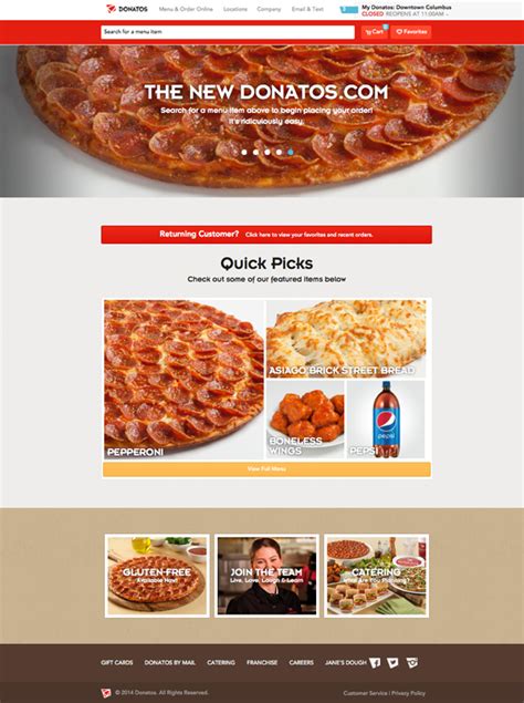 Donatos Pizza Rolls Out More Responsive Website Nations Restaurant News