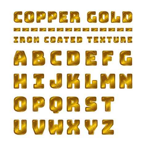 Alphabet Letter Font Vector Art Png D Copper Gold Letters Alphabets A