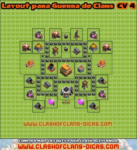 Layouts Para Guerra De Clans CV 4 Clash Of Clans Dicas