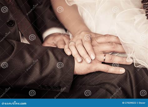 Bride And Groom To Hold Hands Stock Photo Image Of Togetherness