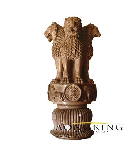 marble Lion Capital Pillar mauryan sculpture | AongKing Sculpture