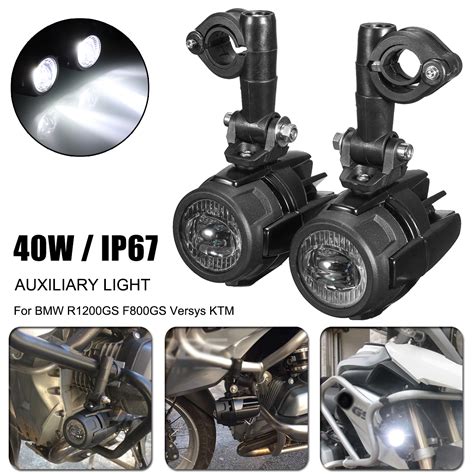 New Motorcycle Led Auxiliary Fog Light Aluminum Alloy Safety Driving