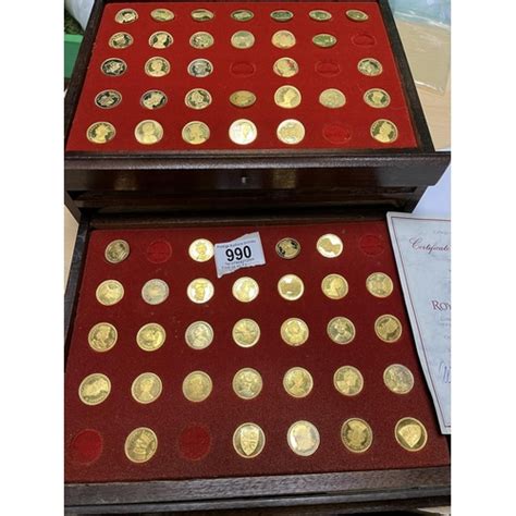 Danbury Mint Our Royal Sovereign Part Set Silver Ct Gold Plated Coins