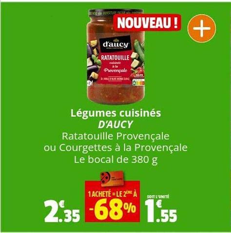 Promo Légumes Cuisinés D aucy Ratatouille Provençale Ou Courgettes à La