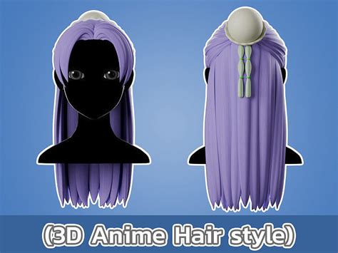 D Model Anime Hair Style Vr Ar Low Poly Cgtrader