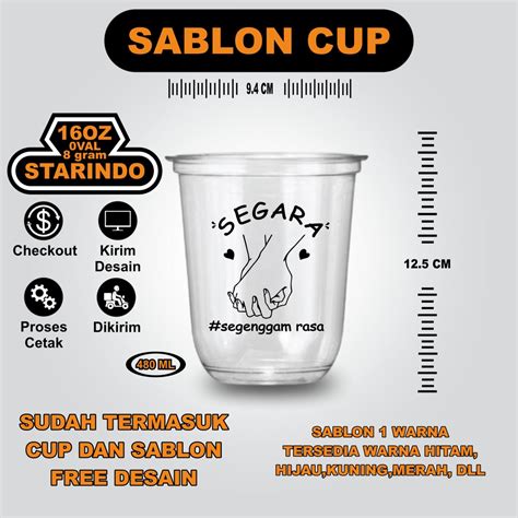 Jual Sablon Gelas Cup Oval Oz Gr Starindo Min Pcs Plastik Minuman