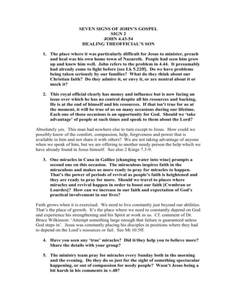 Seven Signs Of John`s Gospel