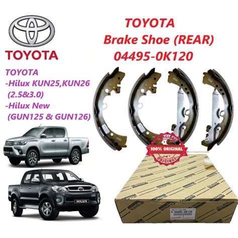 TOYOTA Brake Shoe Rear 04495 0K120 Toyota Hilux Vigo Revo KUN25