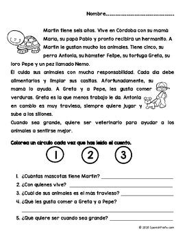 Reading Comprehension Passages In Spanish Lectura Facil En Espa Ol