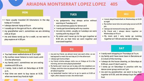 INGLES ACTIVIDADES DIARIAS Ariadna Lopez UDocz