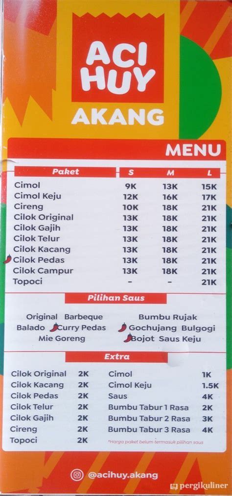 Selalu Diperbarui Menu Acihuy Akang Mampang