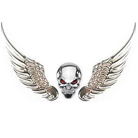 Car Sticker D Alloy Metal Fashion Logo Motorcycle Angel Wings Skull