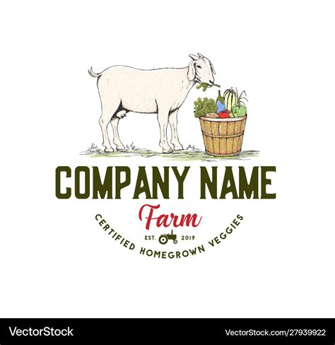 Goat farm logo design Royalty Free Vector Image