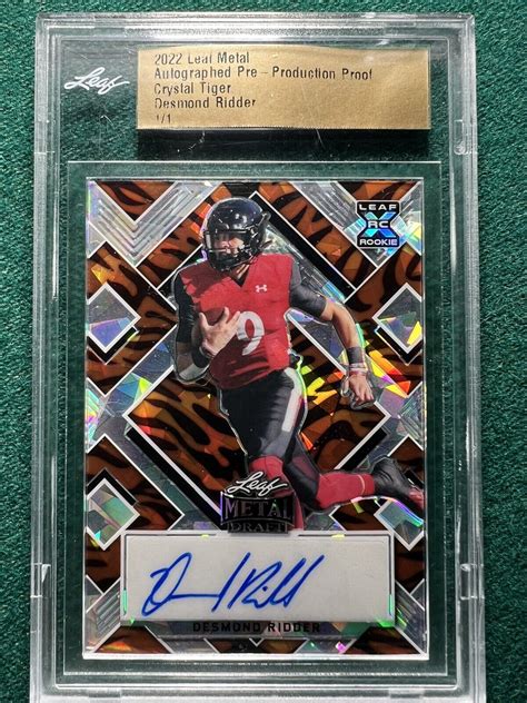 2022 Leaf Metal Desmond Ridder Rookie Auto Crystal Tiger Pre Prod Proof