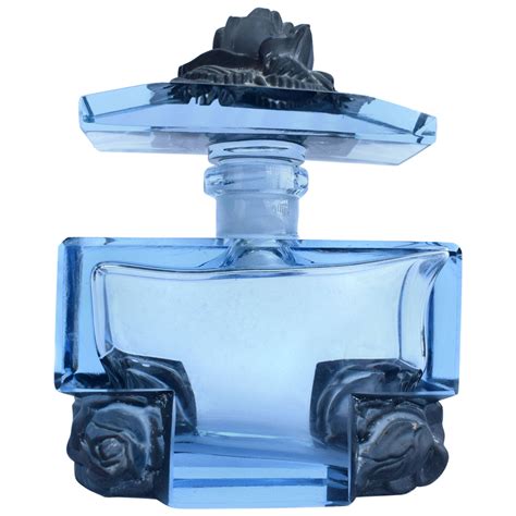 Art Deco Blue Glass Czech Perfume Bottle 1930s At 1stDibs 1930s