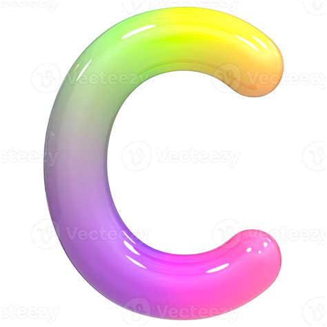 Font C 3d Rendering Color Gradient 46653888 Png