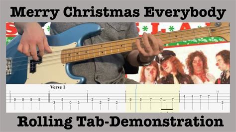 Merry Christmas Everybody Slade Bass Lesson Demonstration