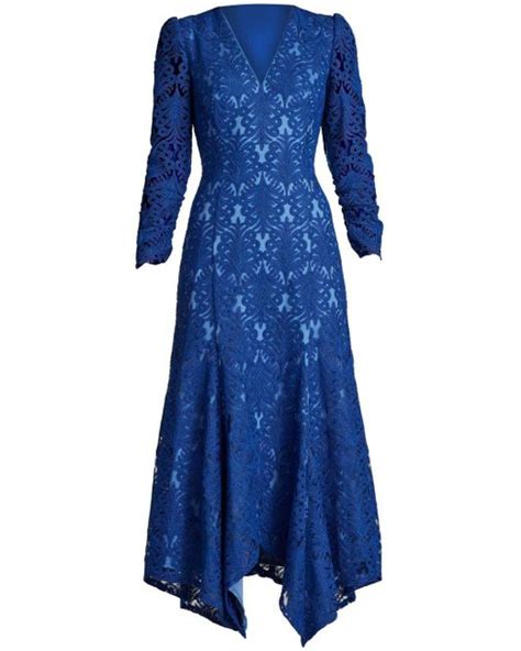 Tadashi Shoji Lace Panel Maxi Dress In Blue Lyst