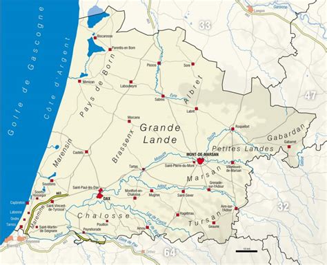 Carte Des Landes Landes Carte Des Villes Communes Politique Sites