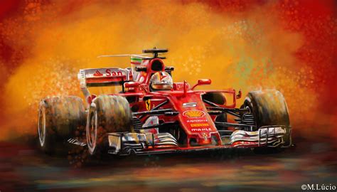 digital painting of vettel's ferrari i did last year : r/formula1