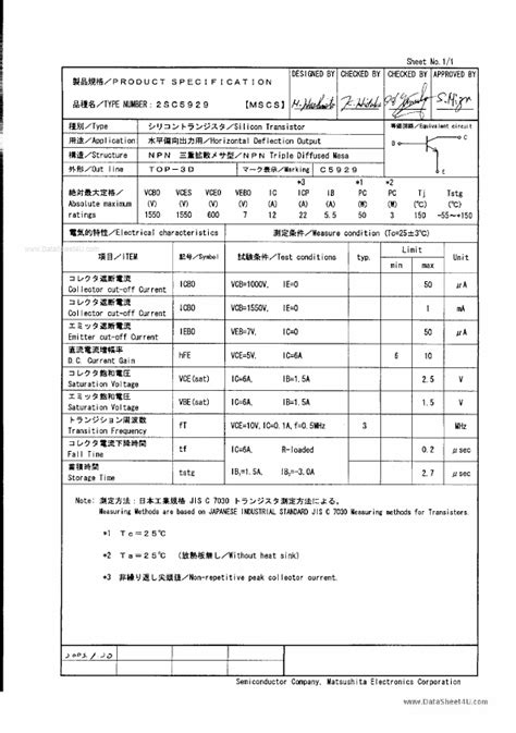 C5929 Datasheet - NPN Transistor