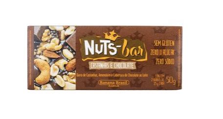 Pack Barra De Nuts Castanhas Cobertura Chocolate Ao Leite Zero S Dio