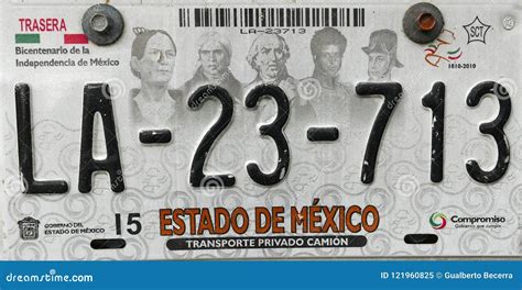 Close Up Of A Mexican Car Plate Editorial Image Image Of License