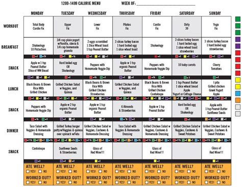 21 Day Fix 1200 1499 Calorie Menu Week 1 21 Day Fix Plan Menus And Tips For The 21 Day Fix